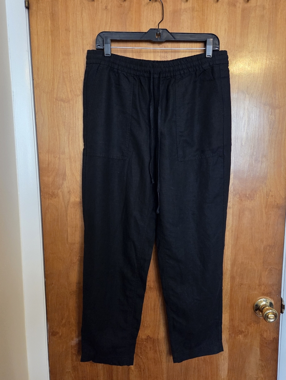 J. Crew Women's Black Soft Linen Pull On Pant